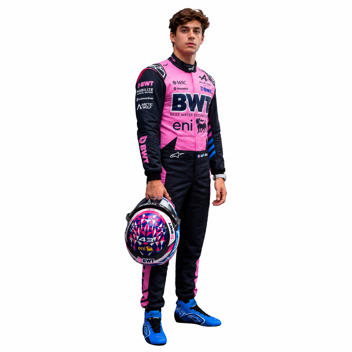 2026 Alpine Franco Colapinto F1 Racing Suit – Pink and Black BWT Formula 1 Replica Race Suit
