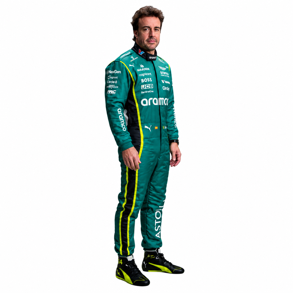 2026 Aston Martin Fernando Alonso F1 Racing Suit New Edition – British Racing Green Formula 1 Replica Race Suit