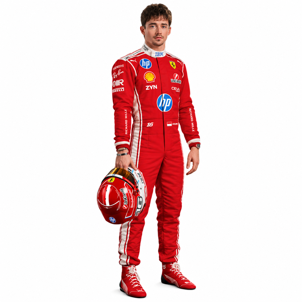 2026 Ferrari Charles Leclerc F1 Racing Suit New Edition – Red Formula 1 Replica Race Suit