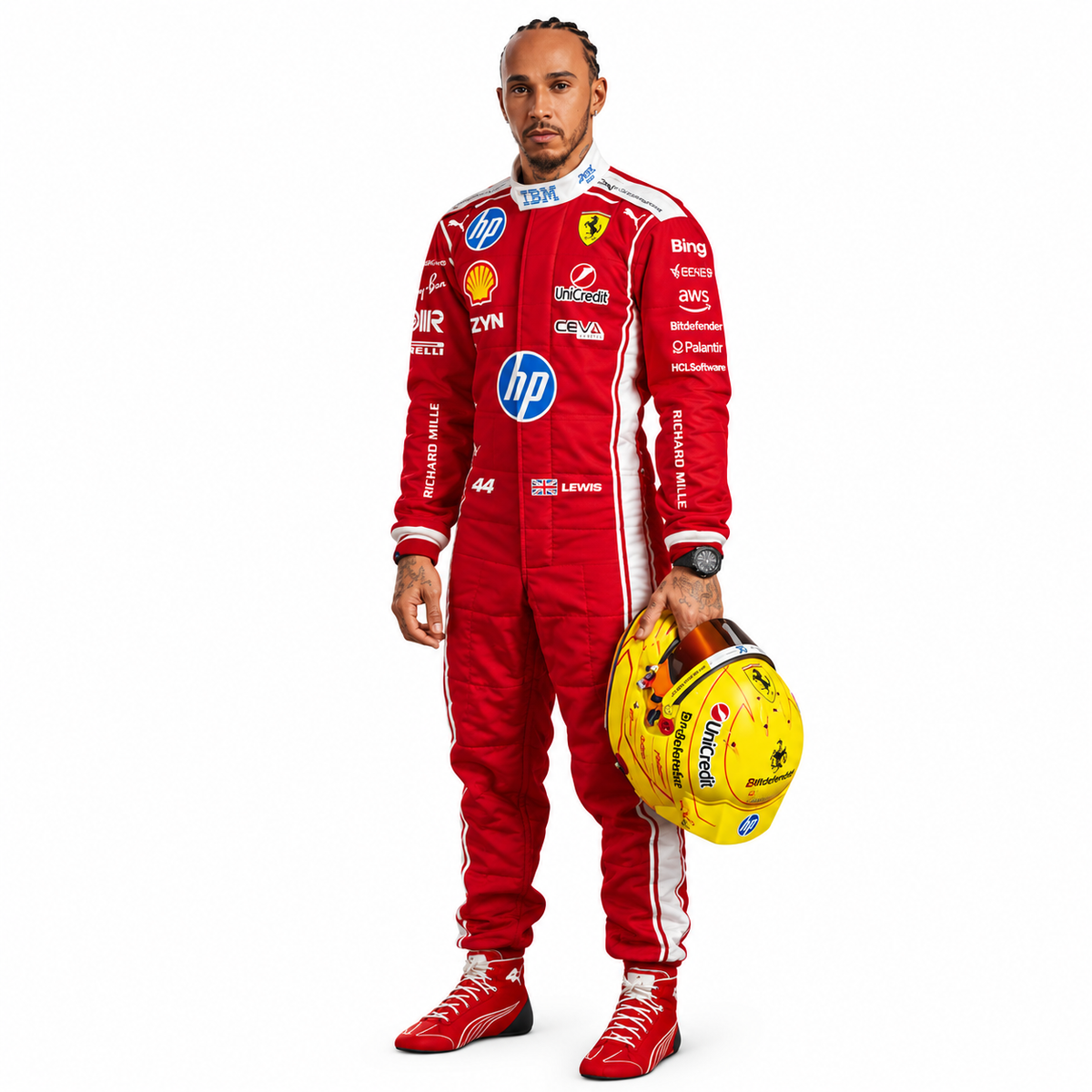 2026 Ferrari Lewis Hamilton F1 Racing Suit New Edition – Red Formula 1 Replica Race Suit