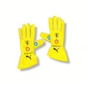 2026 Ferrari Silverstone GP Hamilton F1 Racing Gloves on a white background, featuring the Ferrari shield, Shell logo, and Puma cat logos.