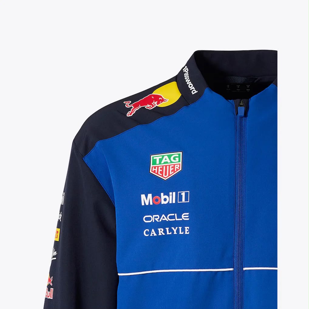 2026 Red Bull Racing F1 Teamwear Bomber Jacket with various brand logos on a white background