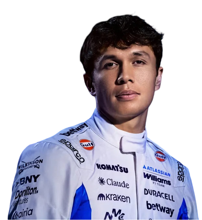 closs up of 2026 Williams Alexander Albon F1 Racing Suit