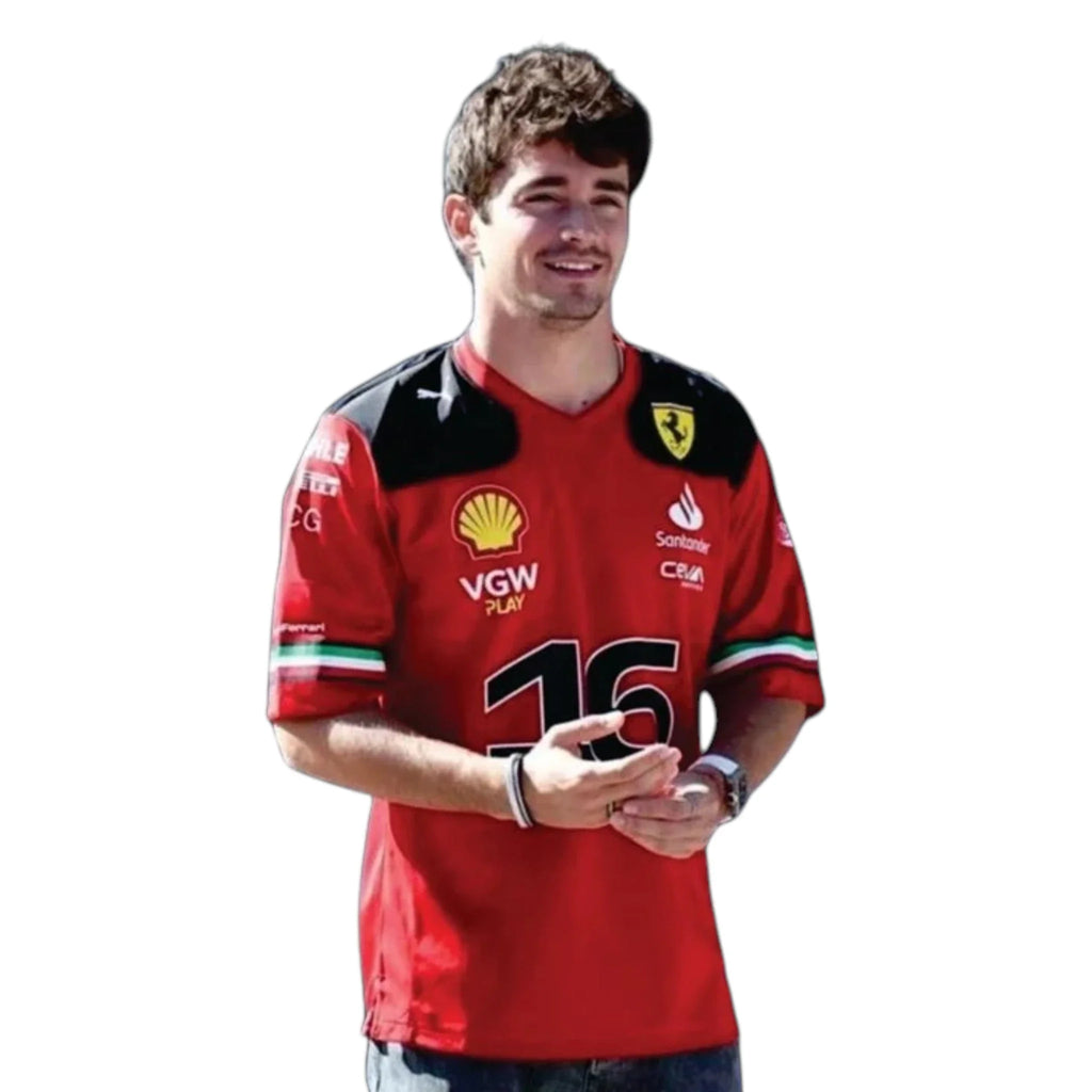 Charles Leclerc 2023 Ferrari F1 Racing T-Shirt - Reaxion Racegear image 1