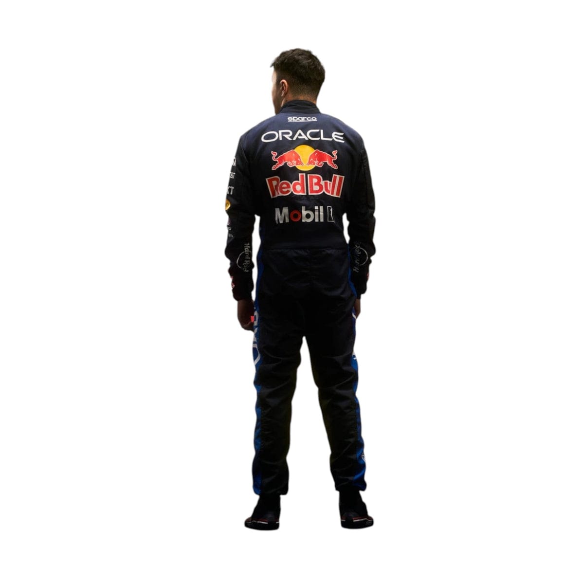 Isack Hadjar 2026 Red Bull F1 racing suit back view with Oracle Red Bull Racing branding