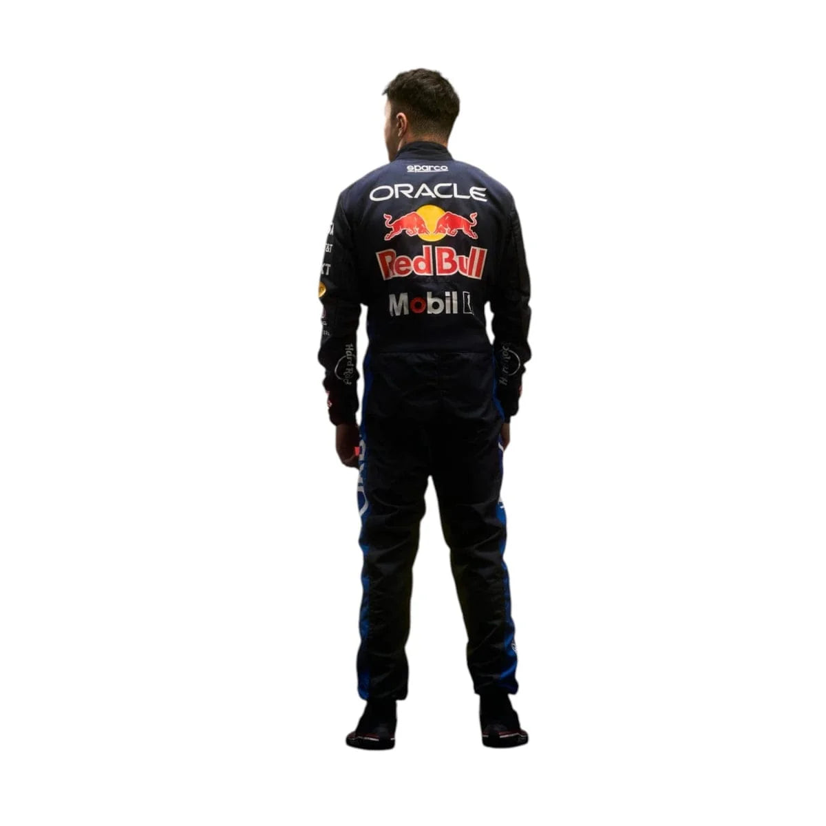Isack Hadjar 2026 Red Bull F1 racing suit back view with Oracle Red Bull Racing branding