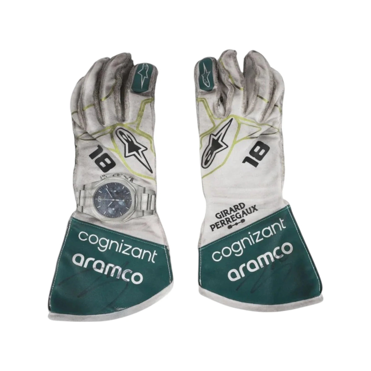Lance Stroll 2022 Aston Martin Dutch GP F1 Racing Gloves - Reaxion Racegear image 1