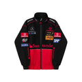 McLaren Mercedes F1 team vintage jacket front layout showcasing Santander, Vodafone, and Mobil 1 logos