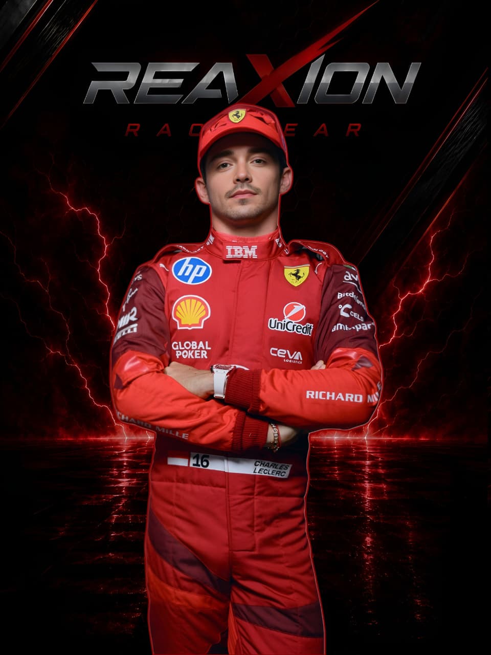 Charles Leclerc Ferrari 2025 Las Vegas GP F1 Racing Suit