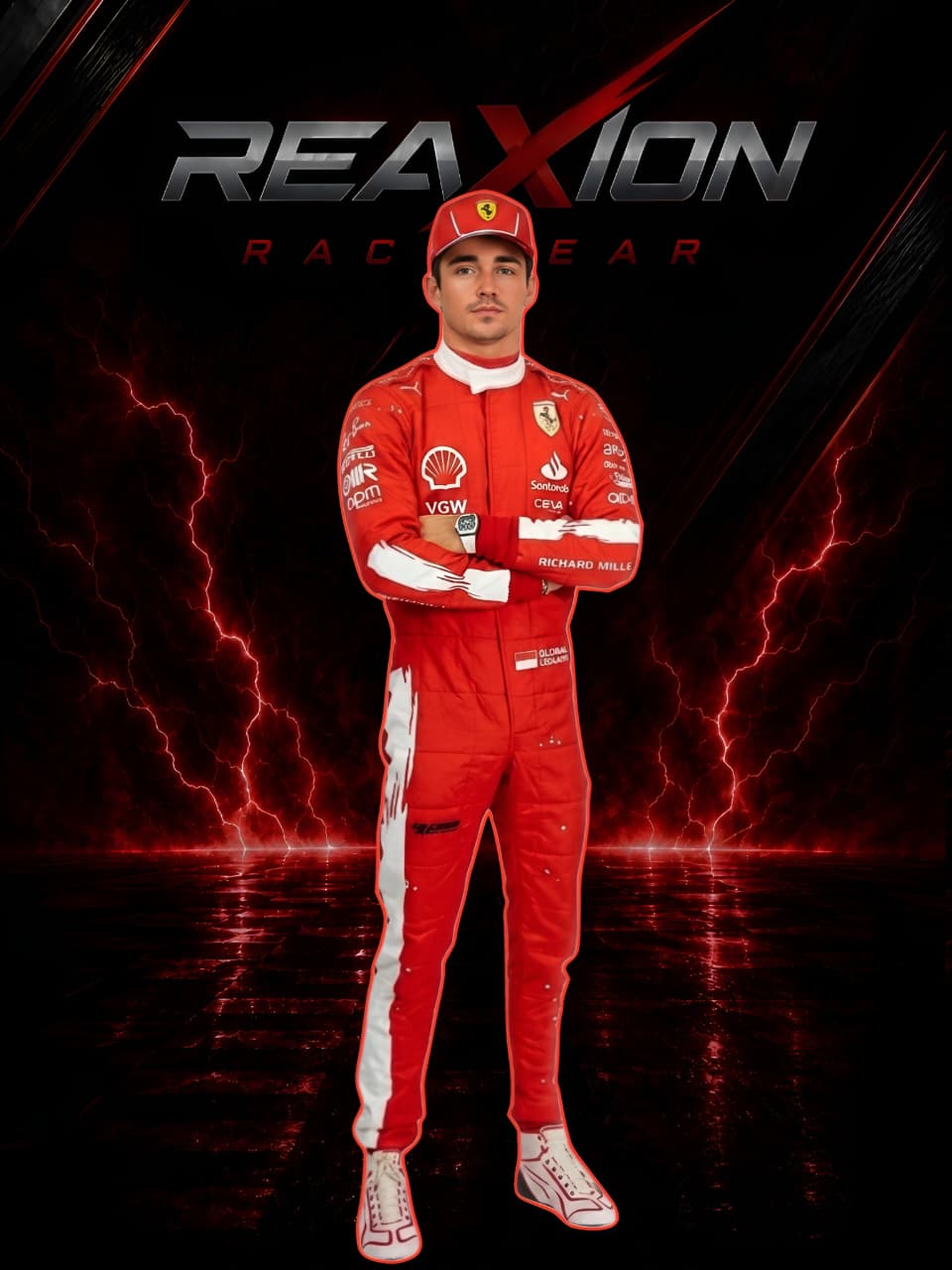 Charles Leclerc Ferrari 2023 Las Vegas GP F1 Racing Suit