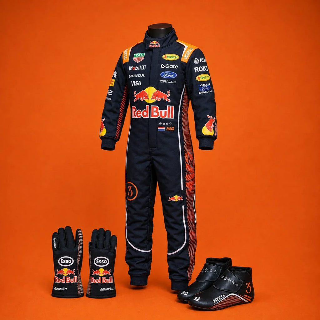 Max Verstappen 2026 Zandvoort kids suit gloves and shoes bundle by Reaxion Racegear