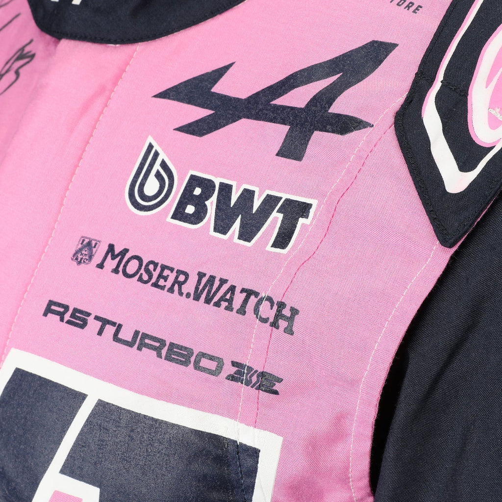 Alpine, BWT and Moser Watch chest logos on Franco Colapinto’s 2026 F1 race suit – Reaxion Racegear.