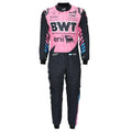 Front view of Franco Colapinto’s signed 2026 pink BWT Alpine F1 race suit – Reaxion Racegear.