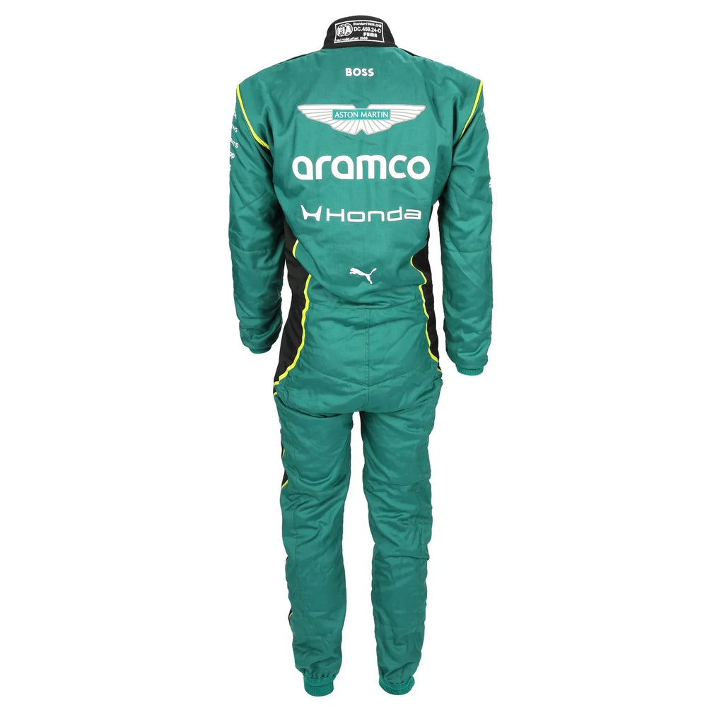  Back view of Jak Crawford’s 2026 Aston Martin Aramco F1 race suit – Reaxion Racegear.