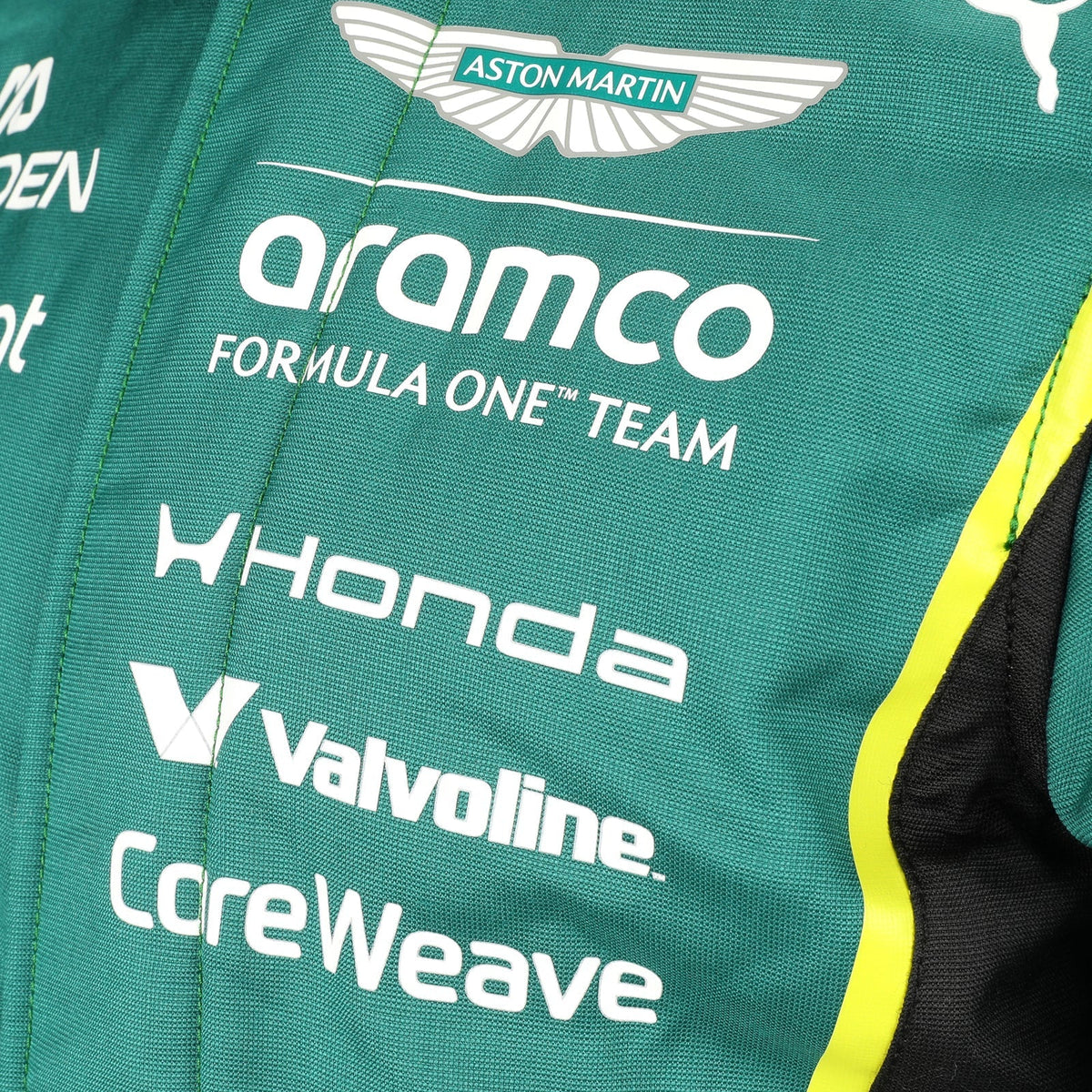 Aston Martin, Aramco and Honda chest logos on Jak Crawford’s 2026 F1 race suit – Reaxion Racegear.